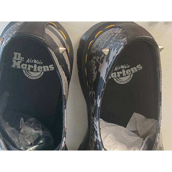 DR MARTENS 1461 OXFORD SHOE LEATHER SUEDE BLACK PUNK ANIMAL STUD QUAD PLATFORM - Picture 12 of 12